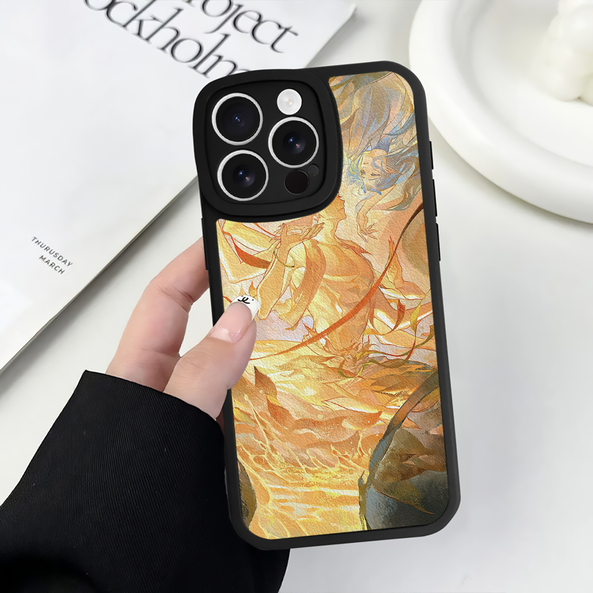 （画像用） Ne Zha 2 ナタ 魔童の大暴れ 【iPhone 16シリーズ対応】シリコンスマホケース（レザー調） 材質：シリコン